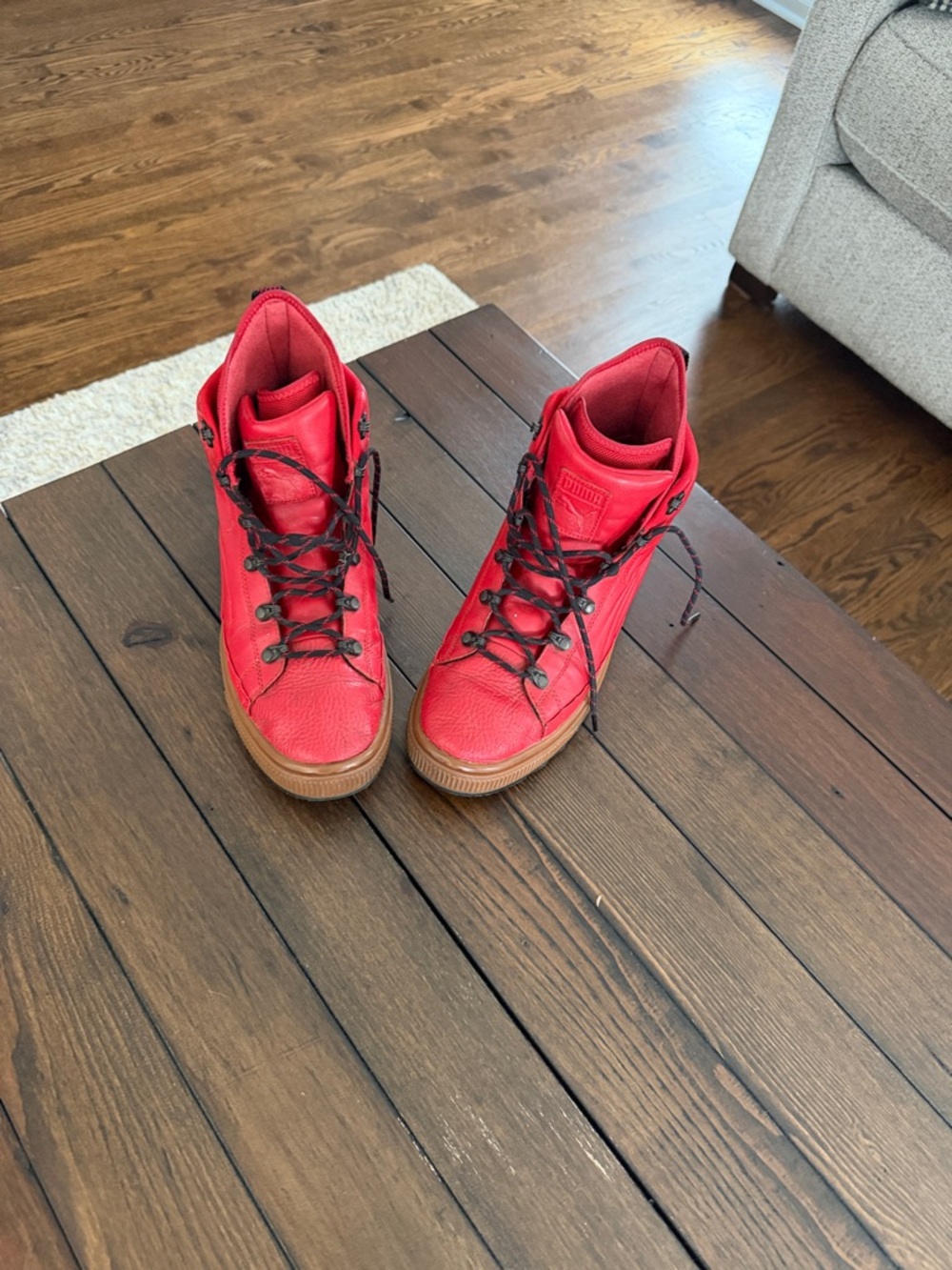 PUMA Ren Waterproof Casual Boots Men’s 9.5 Cherry Red Lightweight Hiking Shoes